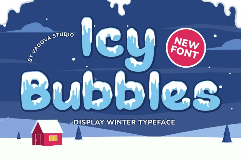 Icy Bubbles Display Winter Font